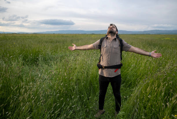 istock Relaxed man spending time outdoors. 2154346047