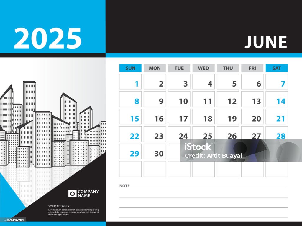 Ilustración de Calendar 2025 Year Template June 2025 Year Week Starts ...