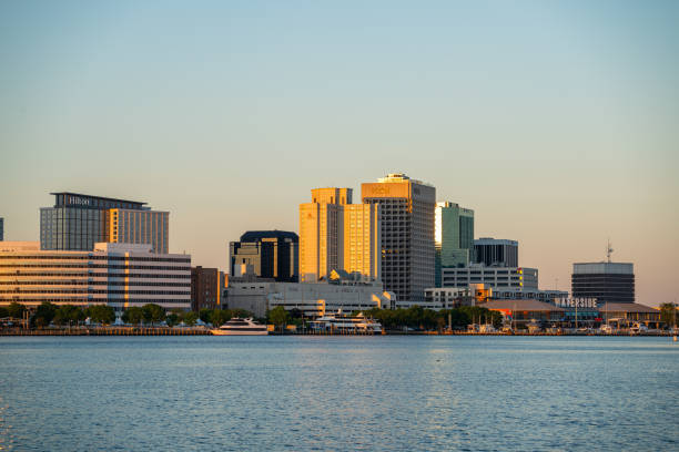Norfolk Virginia, USA skyline at Sunset.
