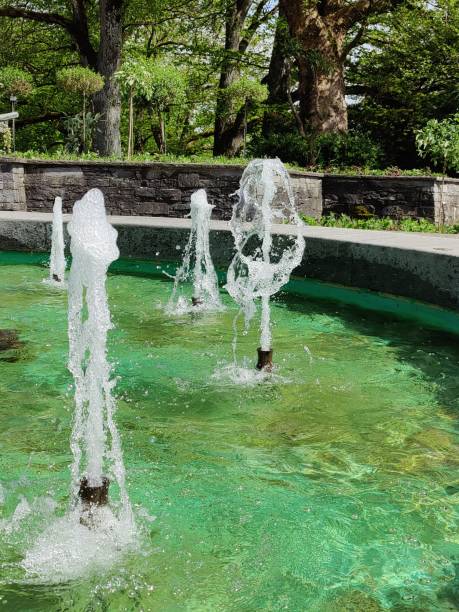 Small fountains in a pond