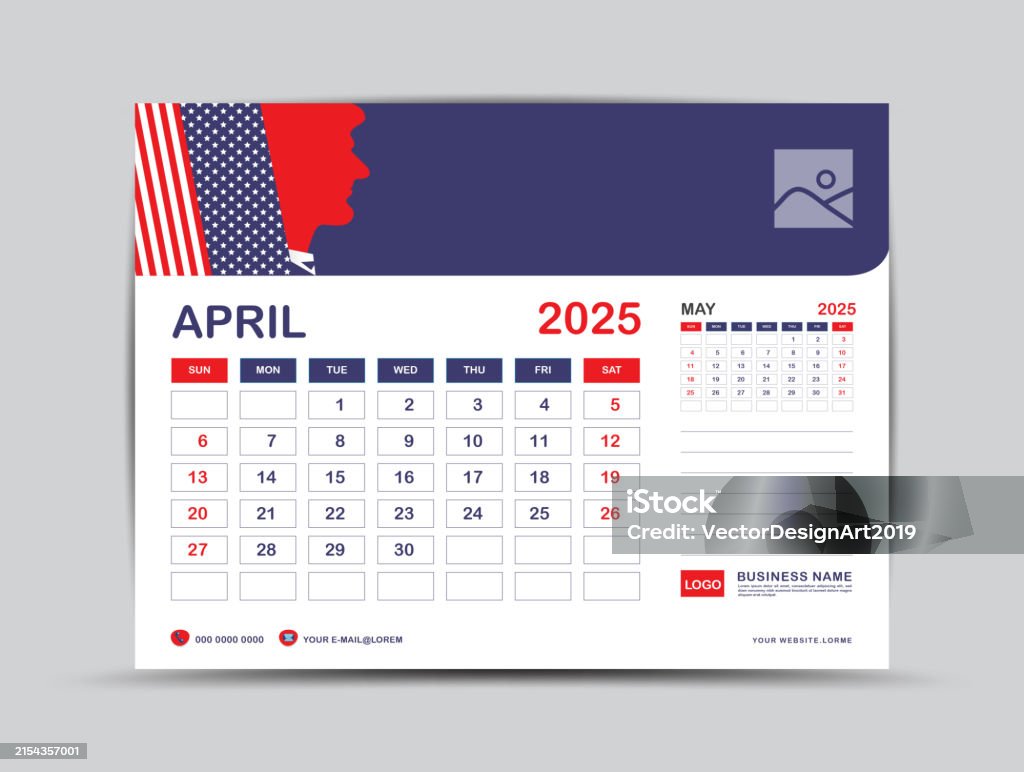Desain Kalender 2025 Template April 2025 Kalender Meja 2025 Tahun