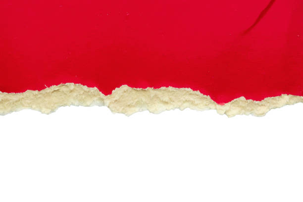istock Red ripped paper torn edges strips isolated on white background 2154373442