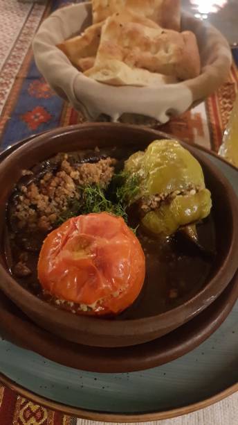 istock Dolma made with tomatoes and sweet pepper. 2154379526