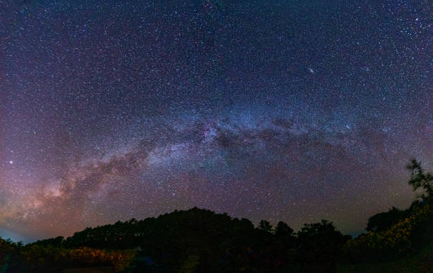 Free Stock Photo of Milky Way galaxy over silhouetted landscape ...