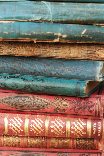 istock Stack of Antique Books with Weathered Covers 2154382443