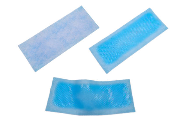 istock Set of Cooling fever patch gel on a white background with clipping path. basic medical tools concept 2154387140