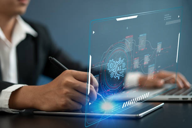 istock Businesswoman Using Ai artificial intelligence on laptop to document management concept, Ai tech, businessman show virtual graphic Global Internet connect Chat with AI   Futuristic technology 2154390470