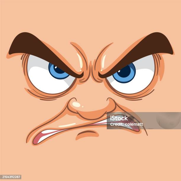 Vector Art Of An Angry Face Stock Illustration - Download Image Now ...