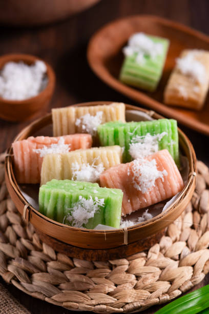 istock Getuk Lindri is a traditional Indonesian dessert made from mashed cassava, and topped with grated coconut. 2154393017