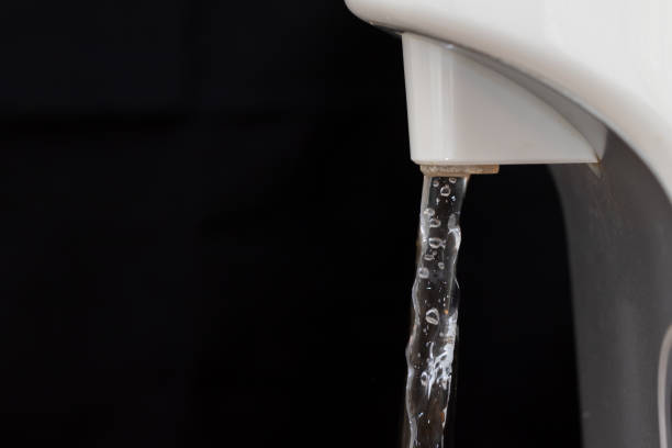 Hot water flowing from the water heater