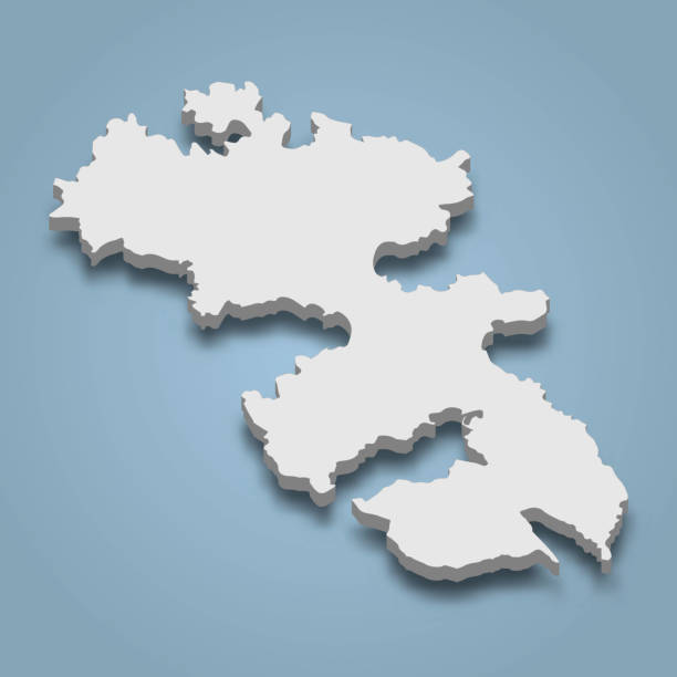 istock 3d isometric map of Leros is an island in Dodecanese archipelago, Greece 2154402752