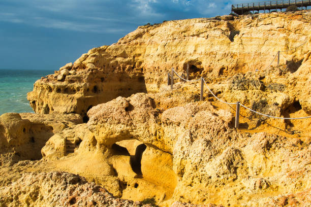 istock Walkway over the cliffs at Cavoeiro, Algarve, Portugal 2154405655