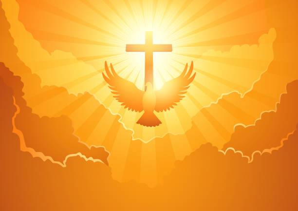 biblische silhouette pfingsten wo - pfingsten stock-grafiken, -clipart, -cartoons und -symbole