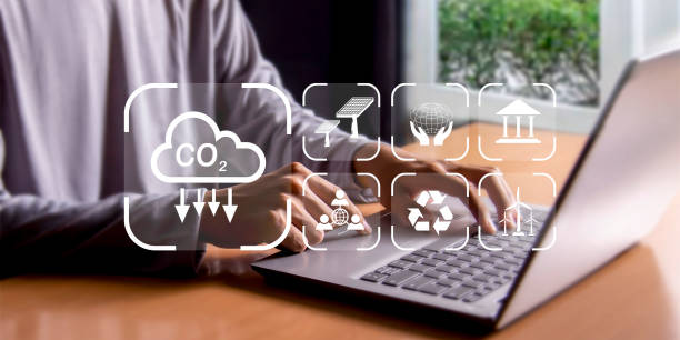 istock The carbon neutral concept reduces CO2 emissions, reducing global warming. Goal of net zero carbon emissions 2050 2154407659