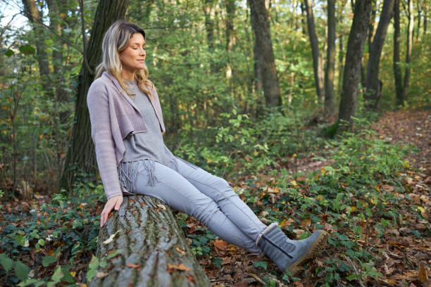 Young woman exploring and relaxing in the nature.