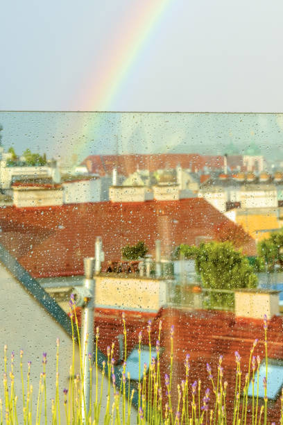 center of Vienna with rainbow