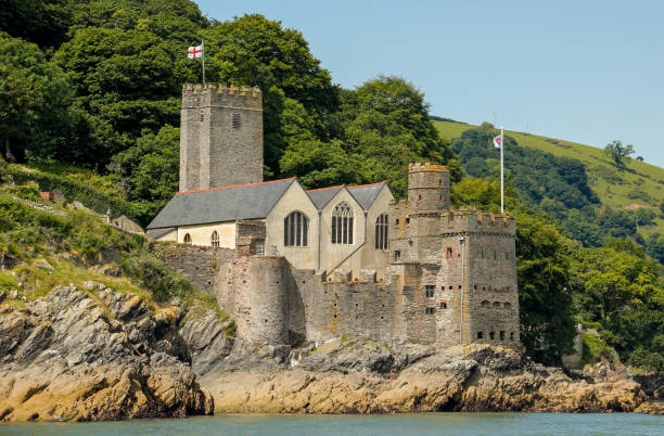 Dartmouth, England - July 20 2016: Dartmouth Castle on the River Dart, Devon, United Kingdom