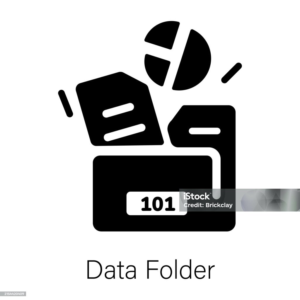 Folder Datat Data Folder Stock Illustration - Download Image Now - Business, Data ...