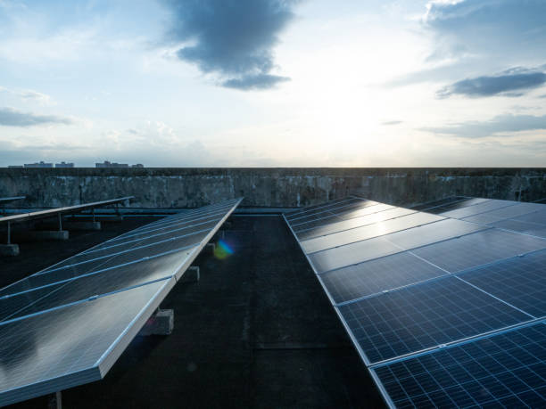 istock Solar cell technology electricity solar panel environment energy power sunlight social issue green sustainable resource innovation industry clean renewable generation alternative station nature supply 2154420633