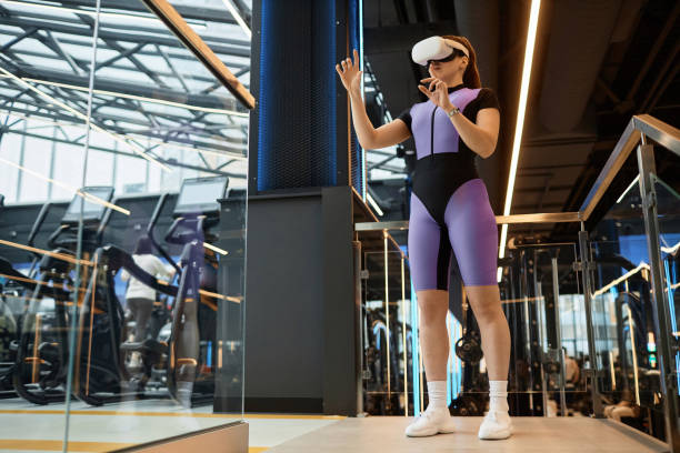 istock Girl Wearing VR Headset in Training 2154423051