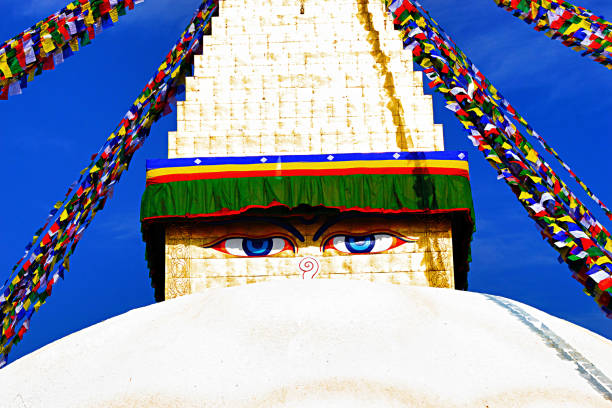 View of Boudhanath Stupa, Great Stupa, Kathmandu, Nepal.