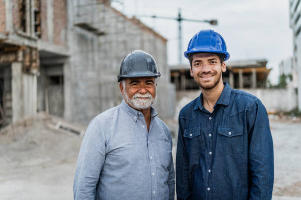Portrait of builders on construction site