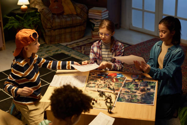 istock Group of children preparing for game 2154432727