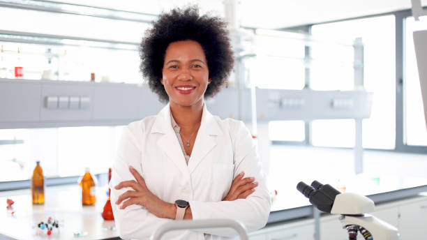 Portrait of an African American female scientist at her laboratory