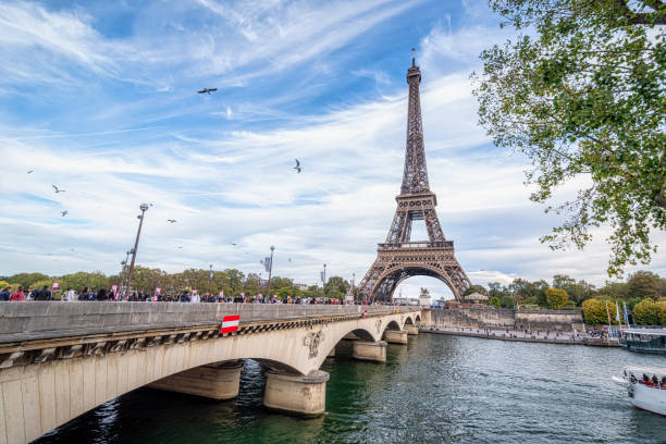 istock The Eiffel tower from the river Seine in Paris 2154442536