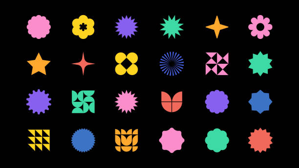 Vector set of minimalism Geometric Shapes. Graphic Elements Vector illustration of minimalism Geometric Shapes. geometry stock illustrations