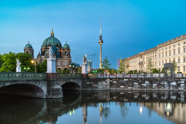 istock historic central Berlin at Spree river at blue hour 2154443387