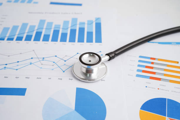 istock Stethoscope and US dollar banknotes on chart or graph paper, Financial, account, statistics and business data  medical health concept. 2154443584