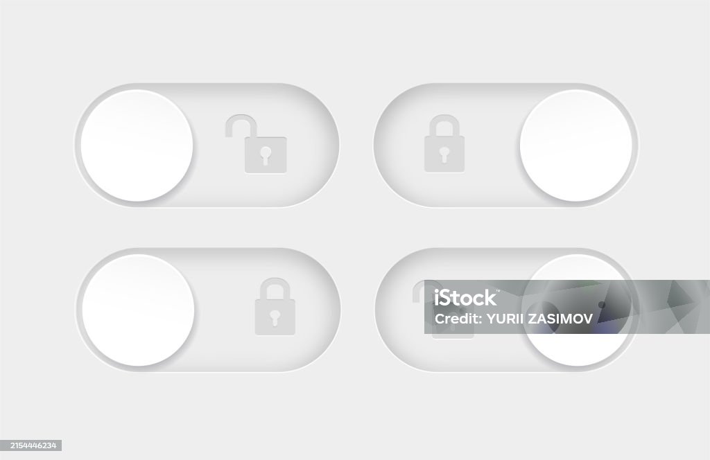 Blocked And Unlocked Toggle Switch Buttons Material Design Switch ...