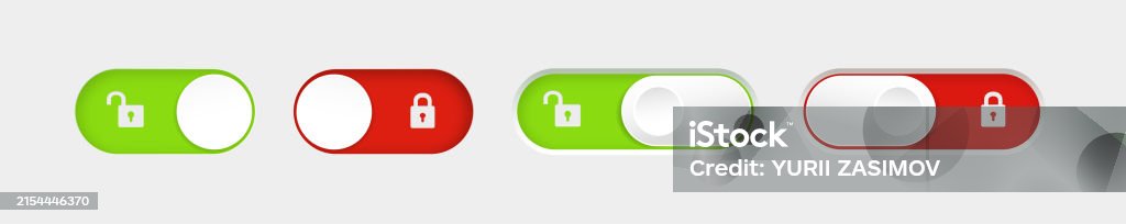 Block Code Toggle Switch Blocked And Unlocked Toggle Switch Buttons Material Design Switch ...