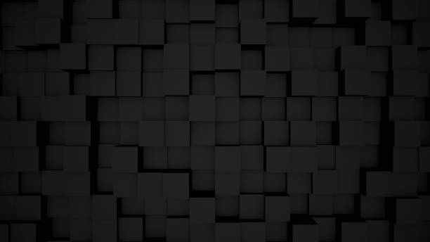 istock Abstract black modern architecture 3D background with black cubes on the wall. 2154453702