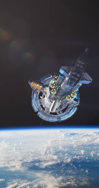 istock The space station orbits against the Earth's background 2154454950