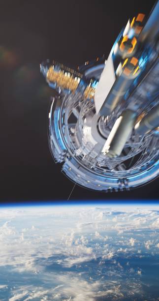 istock Around Earth, the space station moves against its backdrop 2154454964
