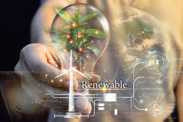 istock Sustainable development and business operations based on renewable energy CO2 Emission Reduction Concepts Green industries using renewable energy can limit global warming changes. 2154456828