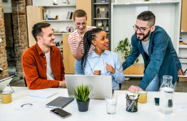 istock Businesspeople using laptop in the office 2154458473