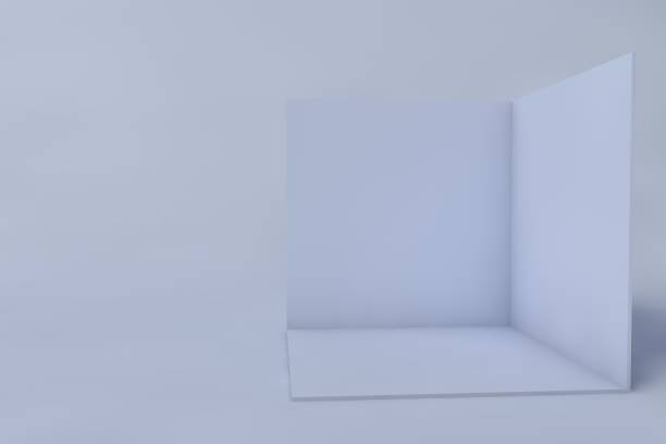 istock Cube box or corner room interior cross section. green empty geometric square 3D blank box template 2154462069