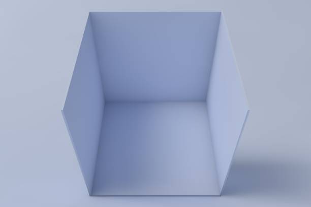 istock Cube box or corner room interior cross section. green empty geometric square 3D blank box template 2154462102
