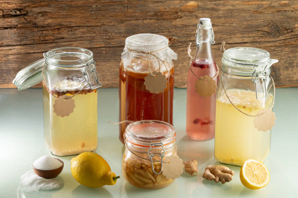 istock Fermented beverages - Kobucha, Water Kefir, Ginger Ale, Ginger Bug 2154462815