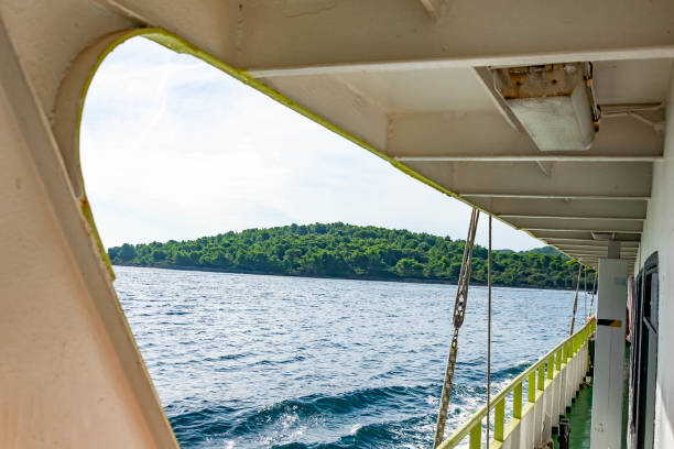 istock view of the island from a sailing ship 2154465623