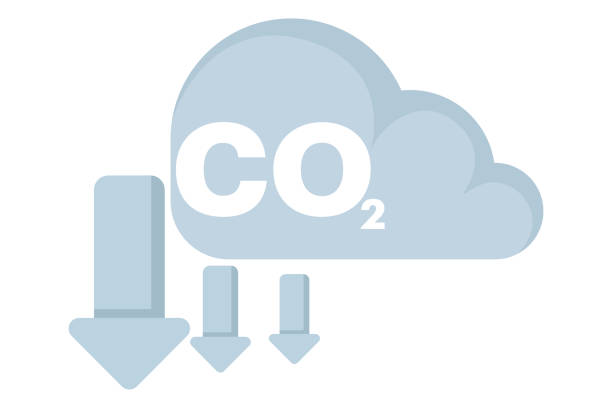 istock CO2 smoke concept. Up Down Arrow Illustration of Cloud Carbon Dioxide Emissions. Air and environmental pollution. air cleanliness standards. Flat vector illustration isolated on background. 2154470799