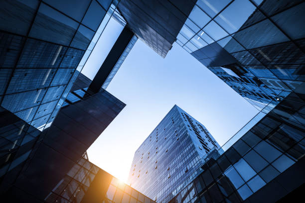 istock Modern Cityscape with Reflective Glass Buildings and Sunlight 2154476219
