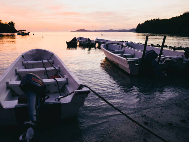 Low angle view of boats on Sabang Island