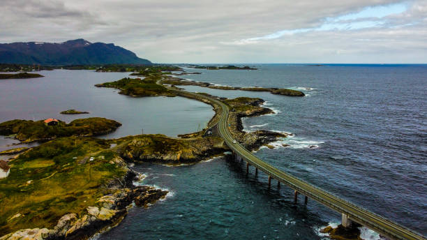 Panoramic view to the south of the Atlantic Road