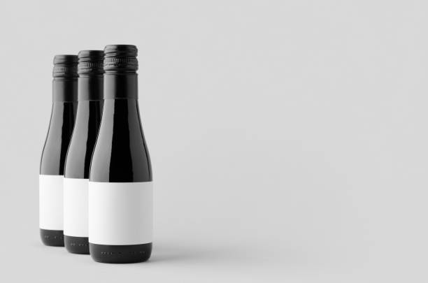 istock Small red wine bottle mockup. Burgundy, alsace, rhone shape. 2154521179