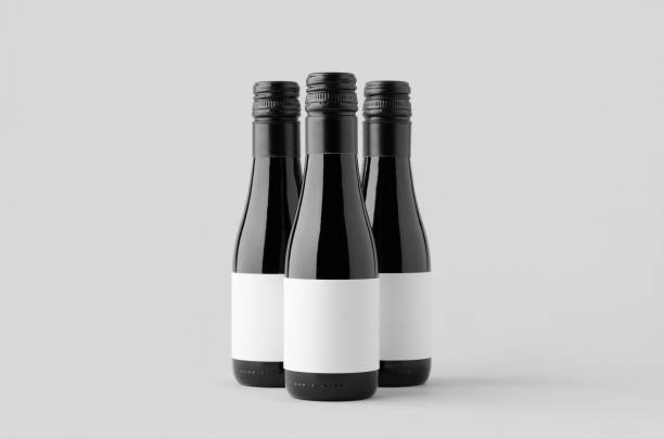 istock Small red wine bottle mockup. Burgundy, alsace, rhone shape. 2154521250