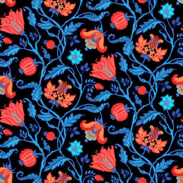 istock Floral vintage seamless pattern in Jacobean style for retro wallpapers. Enchanted Vintage Flowers.  Chintz inspired. Design for wrapping paper, wallpaper, fabrics 2154523457